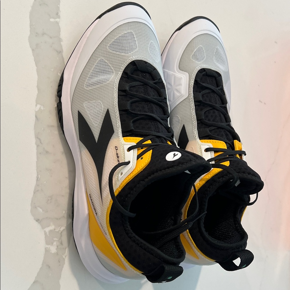 Diadora Black and Yellow Athletic Shoes